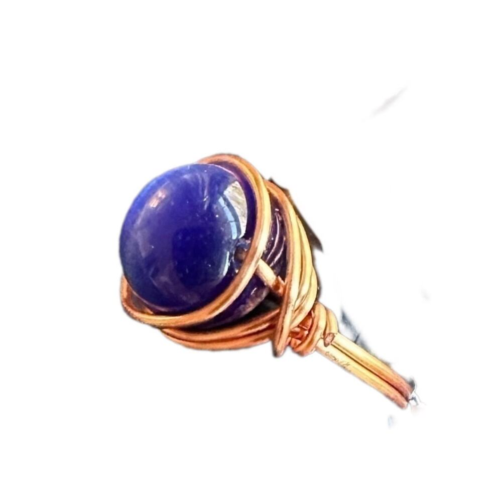 Handmade dark blue cat eye copper